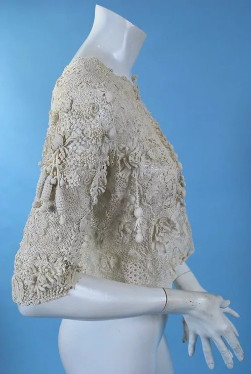 Antique (c. 1900) Lavish Irish Hand Crochet Blouse
