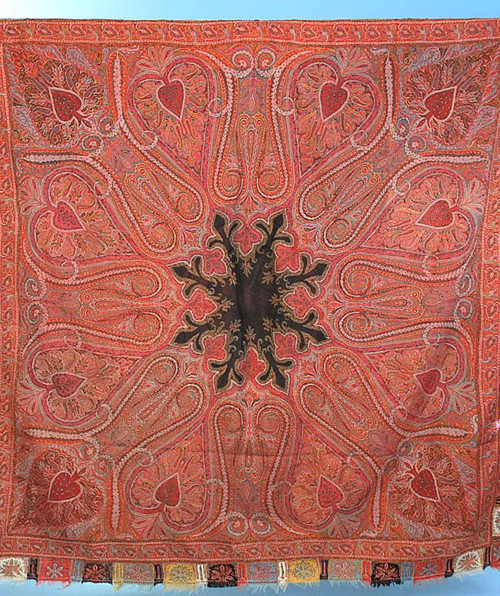 Antique (c. 1860) Hand Twill Tapestry Kashmiri Shawl