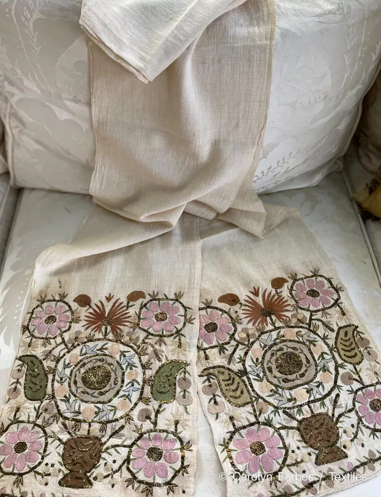 Ottoman Embroidered Wide Sash 19thc