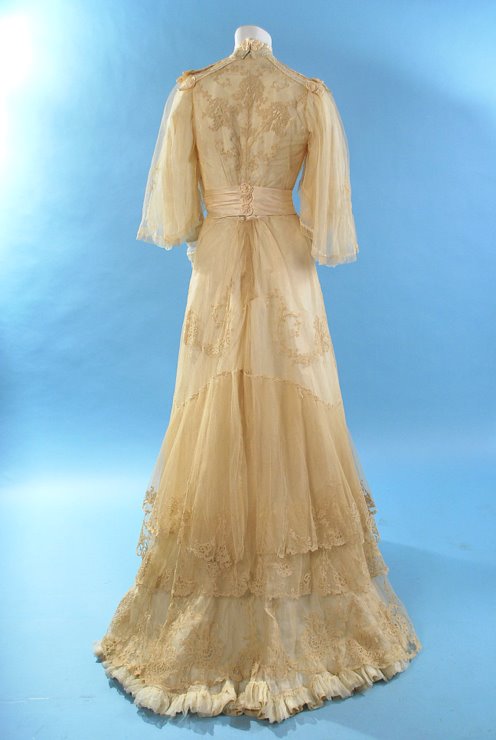 Antique (c. 1890) Embroidered Net Wedding GownSOLD – CAROLYN FORBES ...