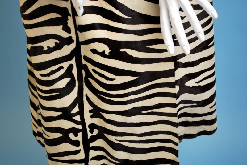 Vintage 1960s Fabulous Graphic Zebra Design Fur Coat with Mr. Fred ...