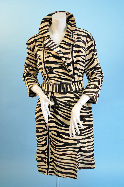 Vintage 1960s Fabulous Graphic Zebra Design Fur Coat with Mr. Fred Label