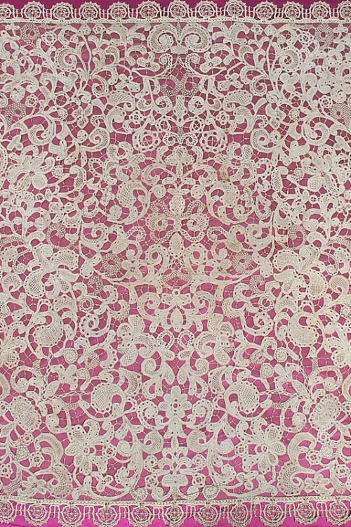Antique Rare Superb Italian Milanese Lace Panel Dating To The 17th Century
