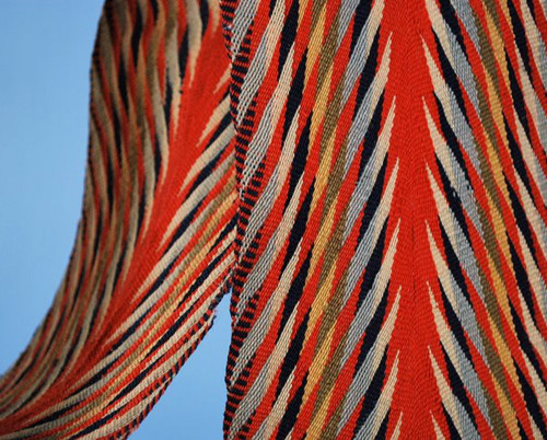 Antique 19th Century Assomption Sash Or Cienture Flechee