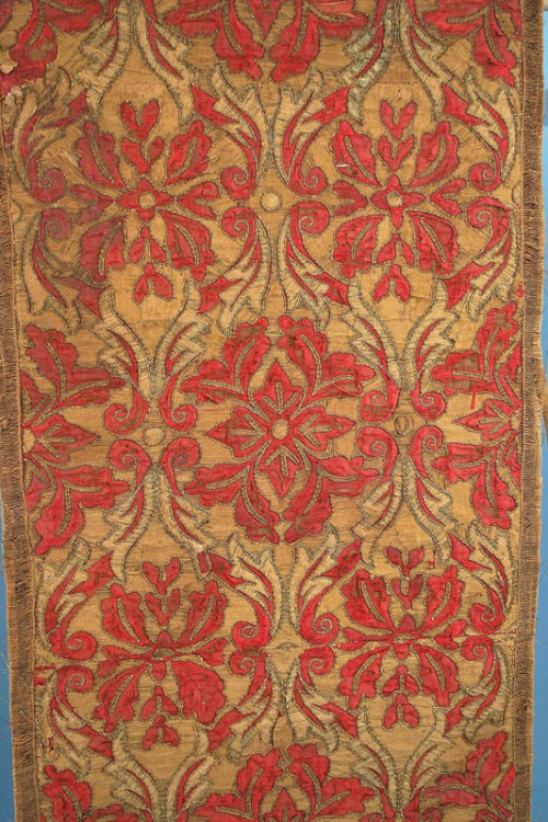 18th Century Antique European Graphic Antique Spanish Textiles Pair of Panels