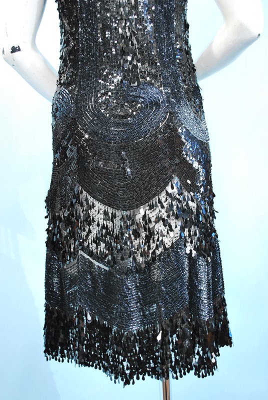Vintage Dazzling Blue and Black Sequin Party DressSOLD – CAROLYN FORBES ...