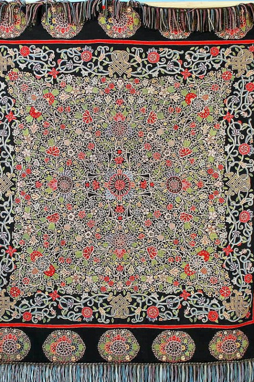 Antique Impressive Persian Rescht Large Embroidery