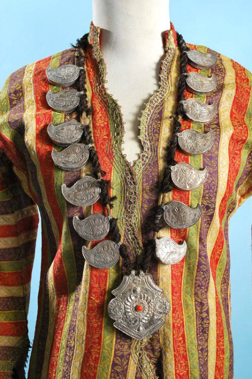 Traditional Nepalese Dori Silver Tamang Necklace with Boteh & Gau